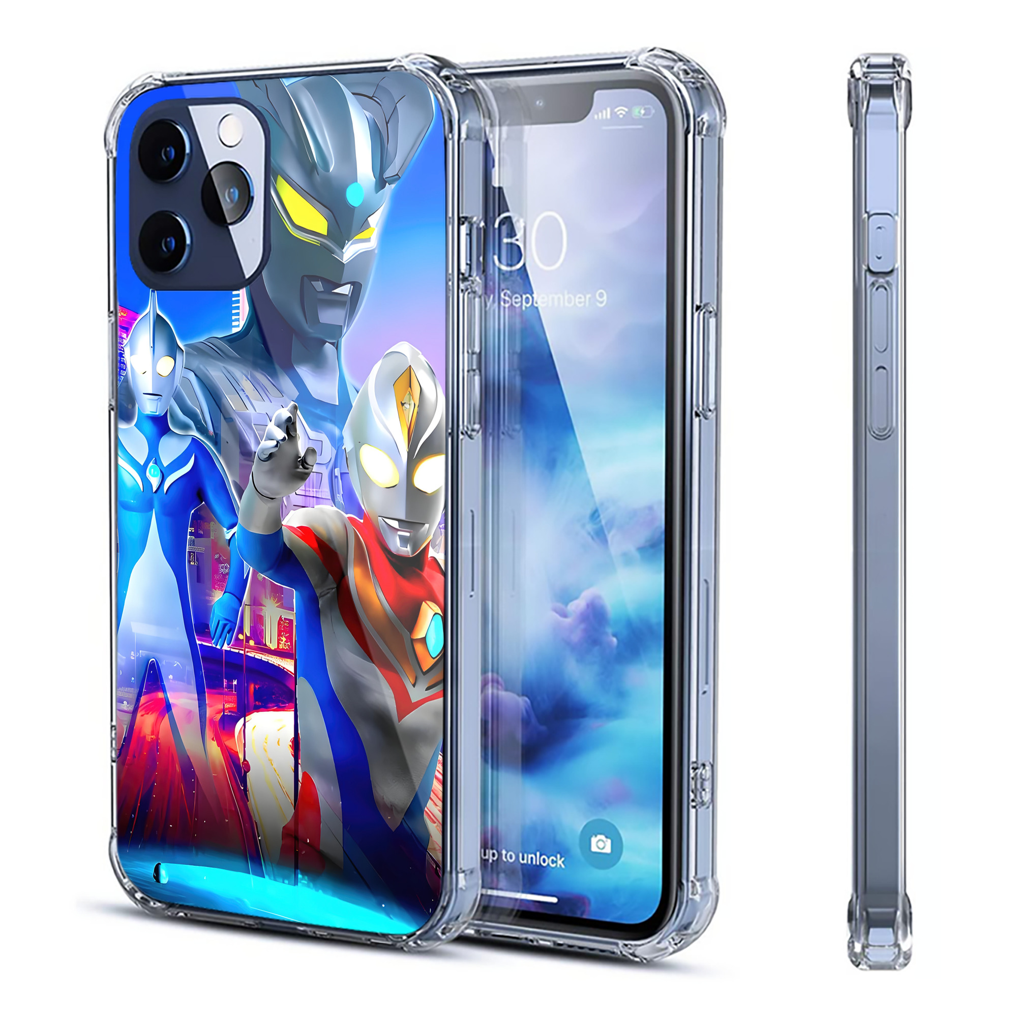 （画像用） ウルトラマン Ultraman 【iPhone 12シリーズ対応】透明スマホケース（クリアソフトケース）